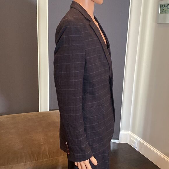 Men’s Mogu Plaid 3 Piece Suit Size 40 Jacket 36 Pants NWT - Picture 3 of 13